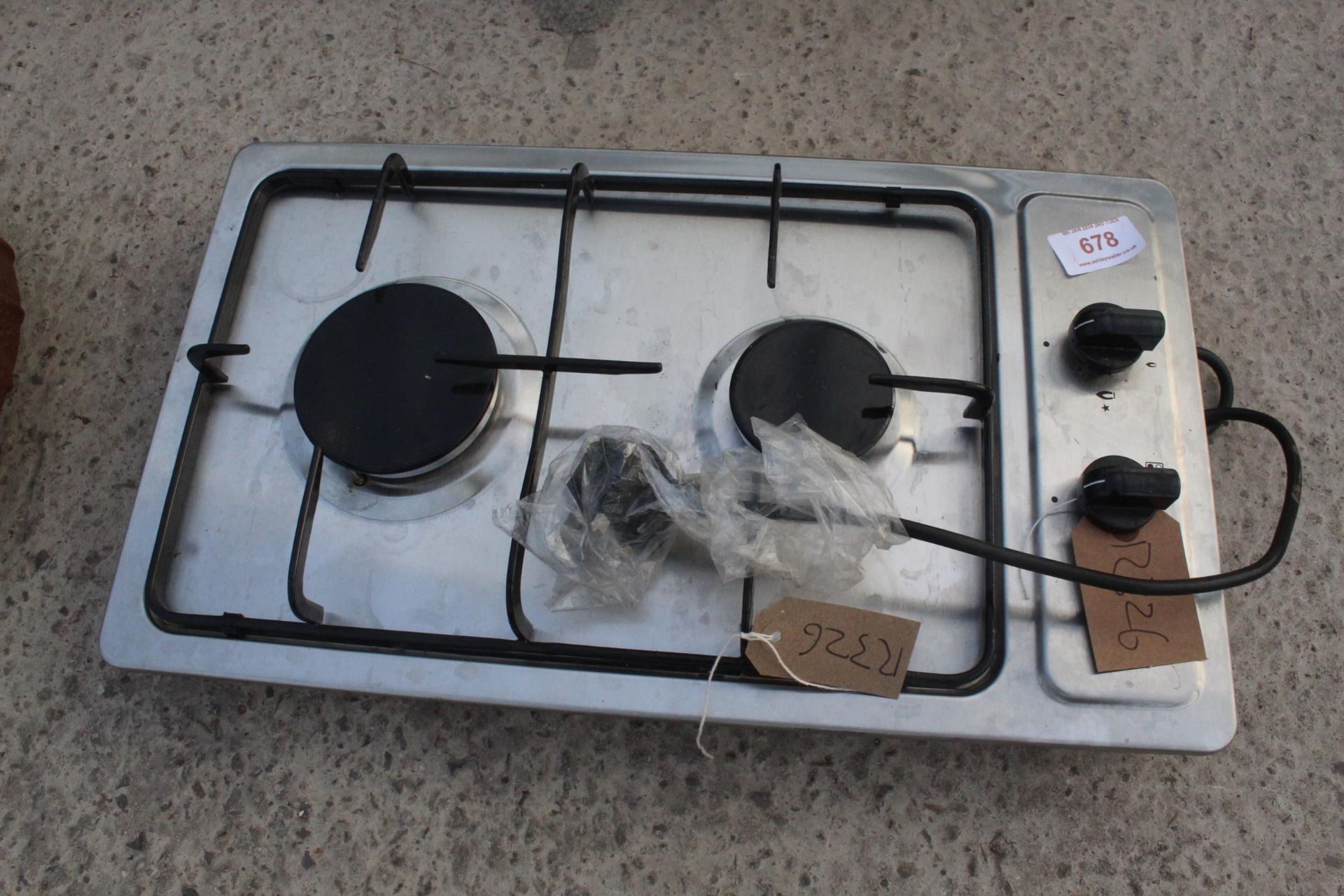 2 RING GAS HOB WITH ELECTRIC IGNITION NO VAT