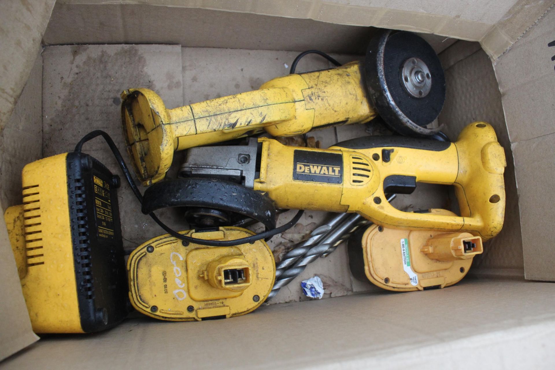 BOX OF DEWALT GRINDERS/ BATTERY CHARGERS NO VAT - Image 2 of 2