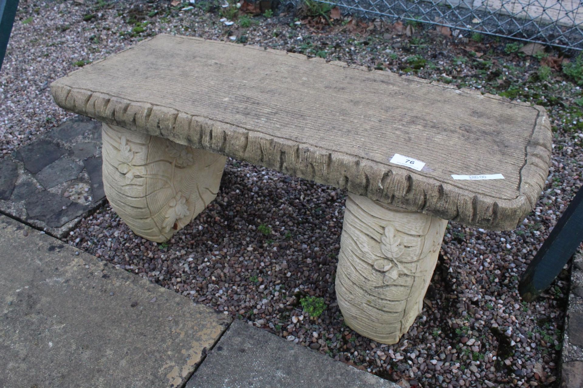 CONCRETE OAK LEAF BENCH + VAT