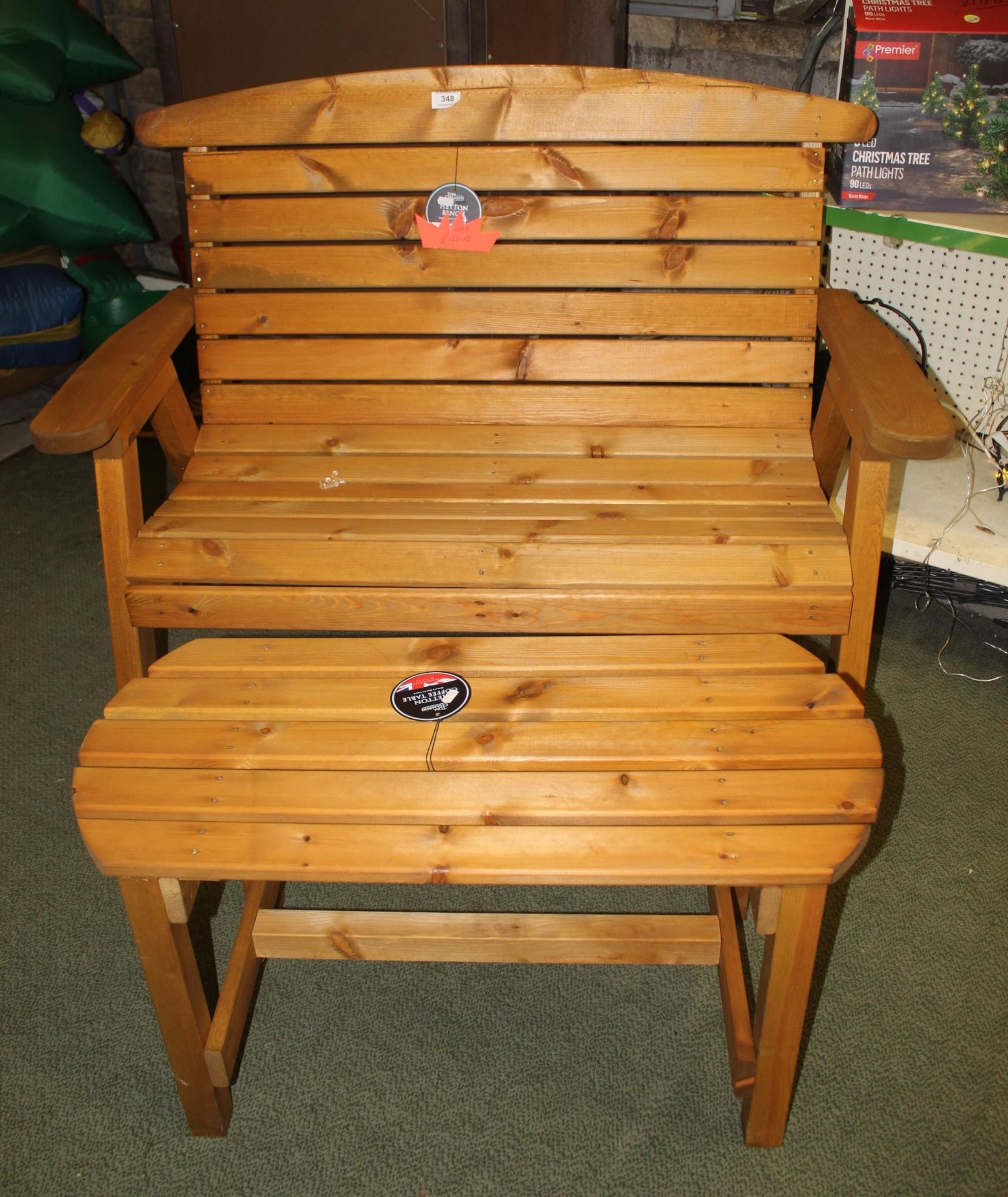 WOODEN BENCH AND TABLE + VAT