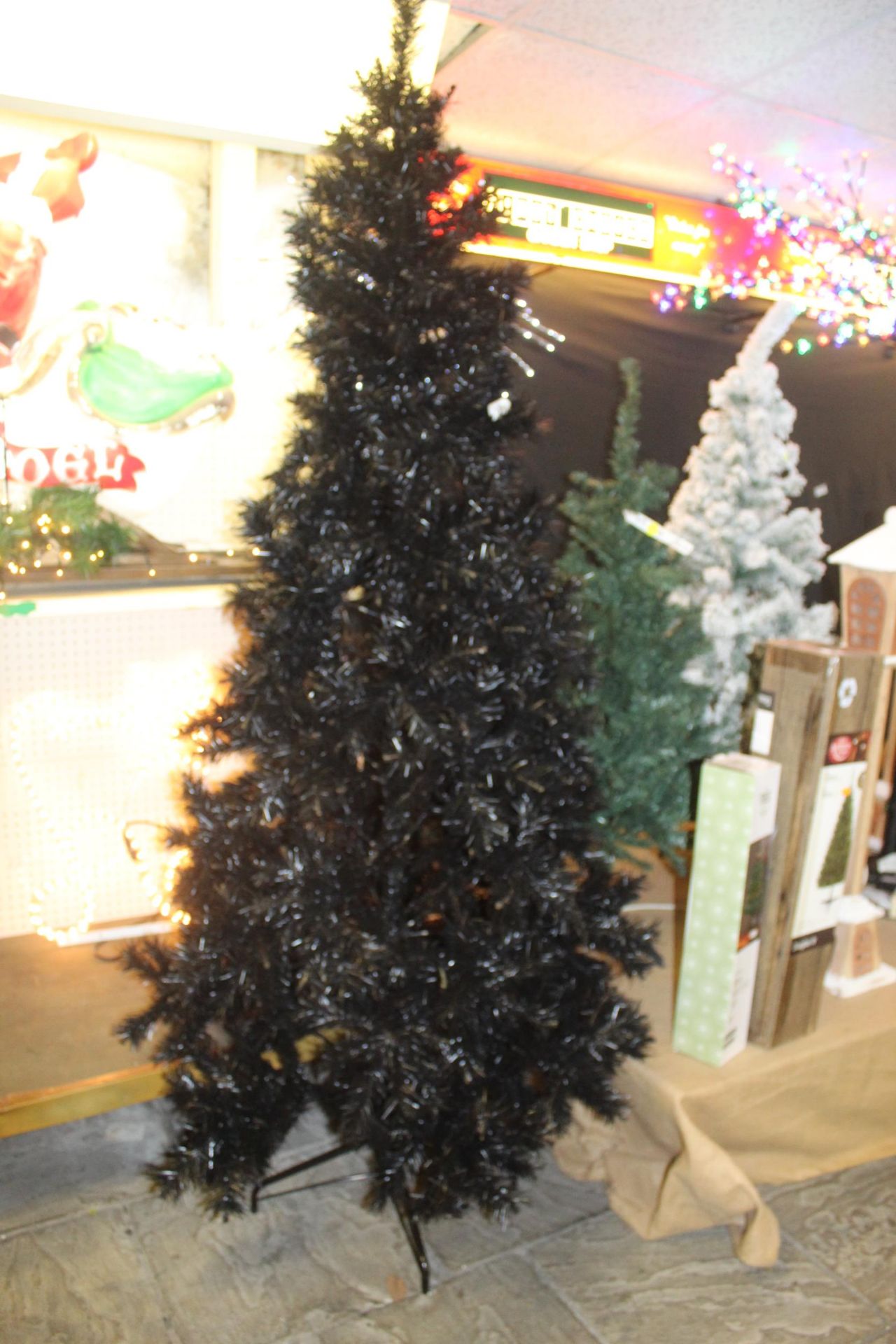 BLACK 8FT CHRISTMAS TREE AND GREEN 3FT CHRISTMAS TREE + VAT