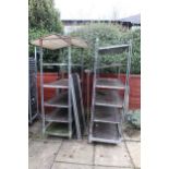 2 DUTCH TROLLEYS WITH 9 SHELVES AND 2 TROLLEY ROOFS + VAT