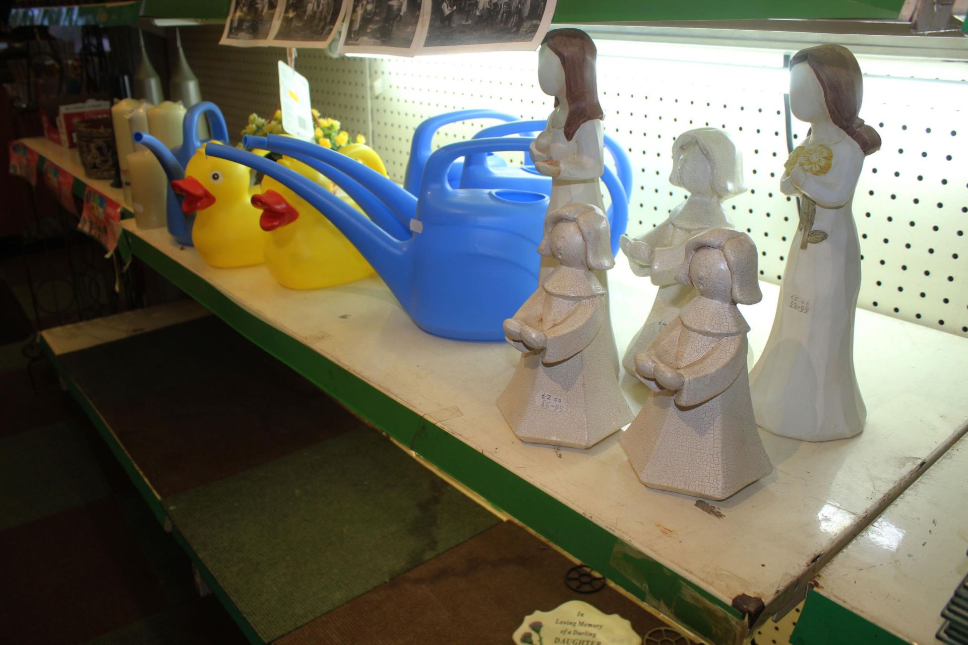 CANDLES, WATERING CANS, DUCK AND FIGURES + VAT - Image 2 of 2