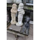 4 VARIOUS CONCRETE ORNAMENTS + VAT