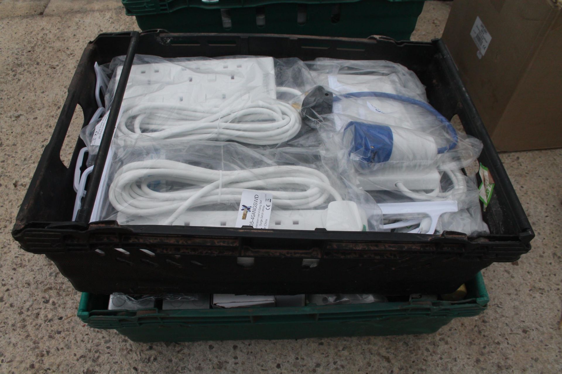 5 CONTAINERS OF SOCKETS, EXTENSION LEADS + VAT - Image 2 of 5