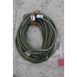 10M WHITE AND GREEN DASH SAILING ROPE AND 8-10M SMALL ROPE COIL NO VAT