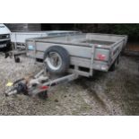 NUGENT 14' TWIN AXEL FLATBED TRAILER WITH SIDES IN WORKING ORDER + VAT