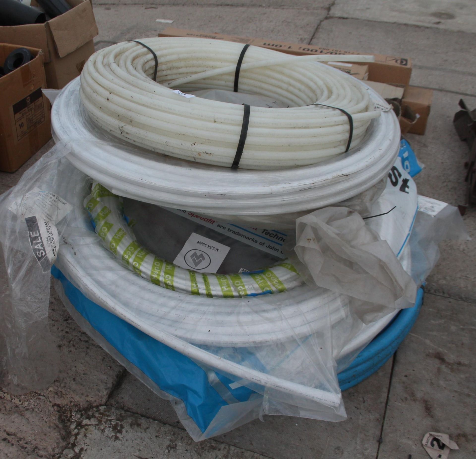 7 ROLLS OF WATER PIPING VARIOUS THICKNESS + VAT - Image 2 of 2