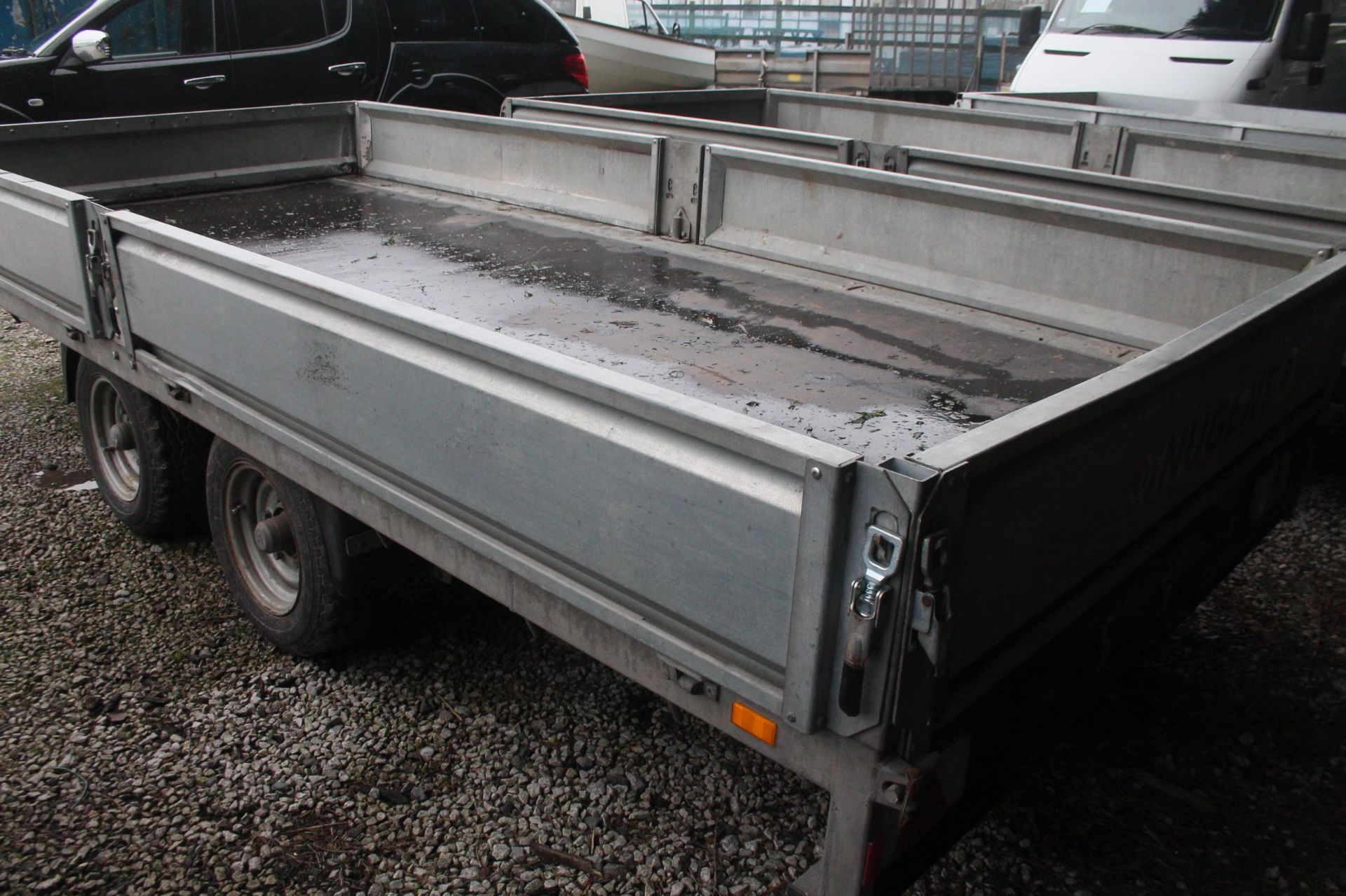 NUGENT 14'TWIN AXEL FLATBED TRAILER WITH SIDES IN WORKING ORDER + VAT - Image 2 of 2