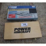 TWO BOXED POWERCRAFT MORTISE CHISEL SETS NO VAT