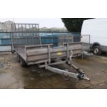 INDESPENSION TWIN AXLE 2 TONNE TRAILER WITH BEAVER TAIL IN WORKING ORDER NO VAT