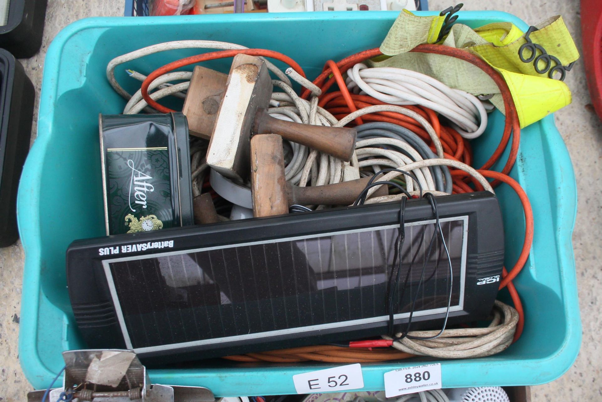 BOX OF SPANNERS/WOOD CARVING/EXTENSION CABLE & SOLAR PANEL - NO VAT - Image 3 of 4