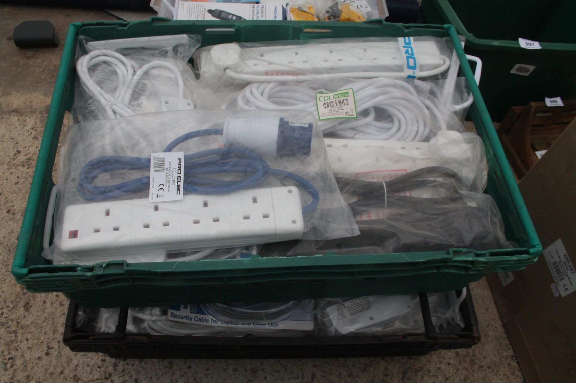 5 CONTAINERS OF SOCKETS, EXTENSION LEADS + VAT - Image 3 of 5