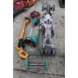 BOSCH AND FLYMO STRIMMERS, LAWN SPIKE AND PRAM NO VAT