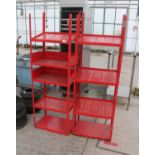 2 RED GARAGE SHELVES NO VAT