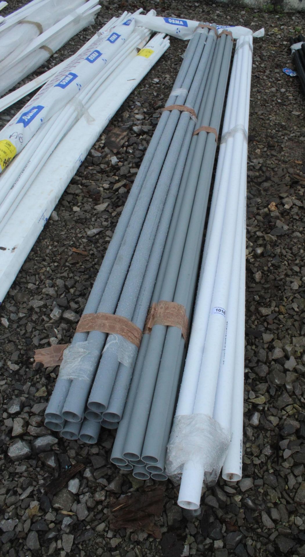 3 BUNDLES OF GREY AND 2 OF NEW WHITE PIPE + VAT