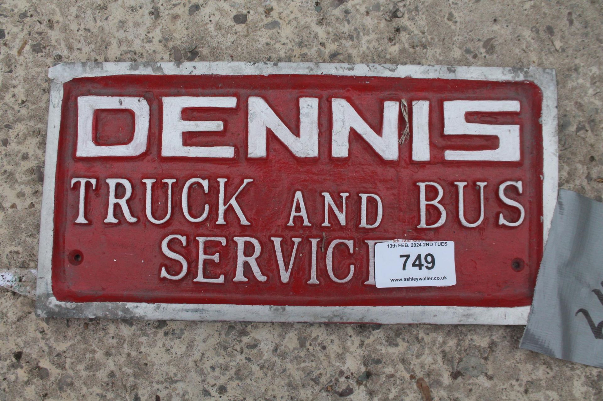 ALUMINIUM DENNIS TRUCK AND BUS PLAQUE + VAT