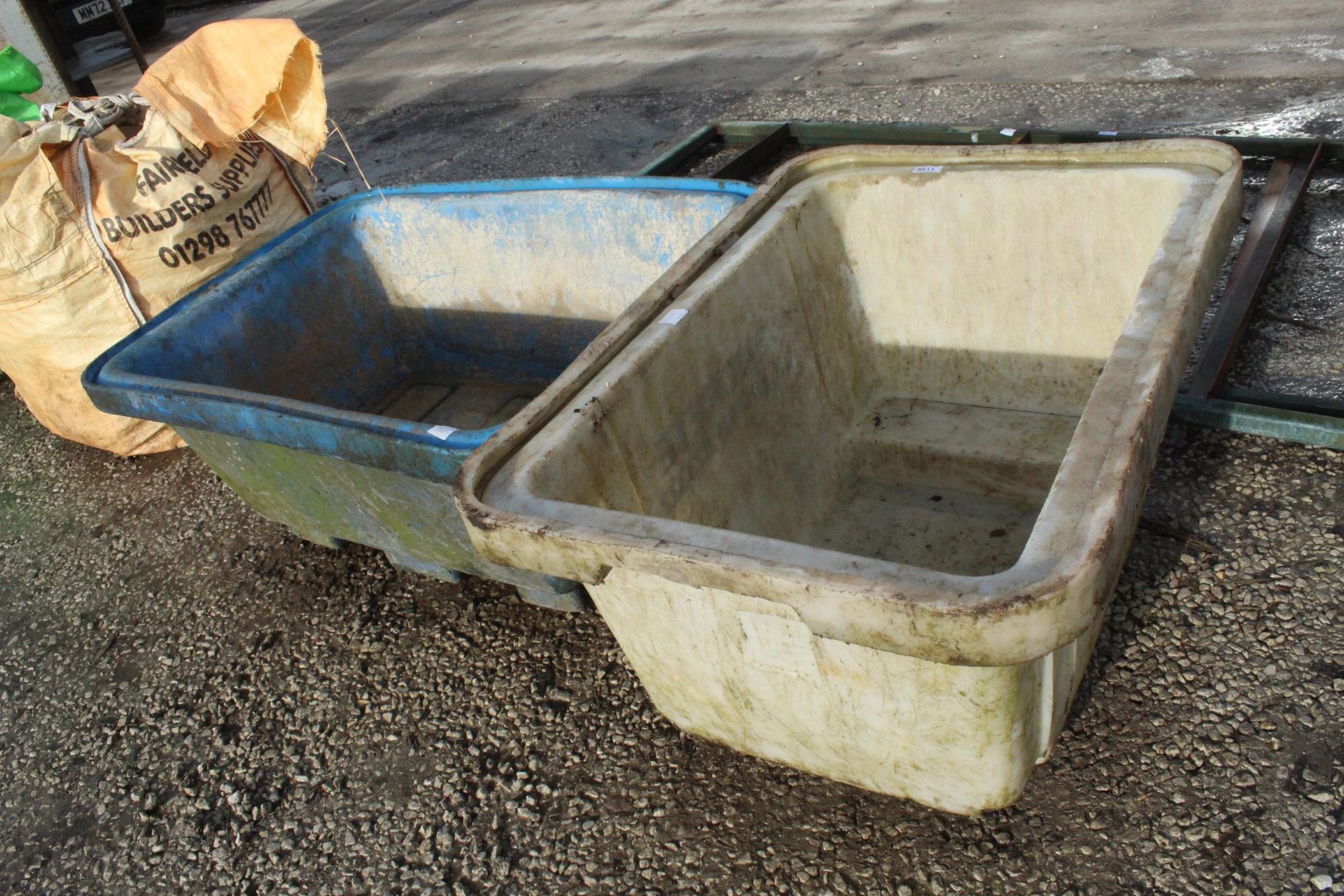 2 CONCRETE FORK LIFT TUBS NO VAT