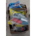 2 BOXES OF WARNING TAPE, ADHESIVE AND SHOE PROTECTORS + VAT