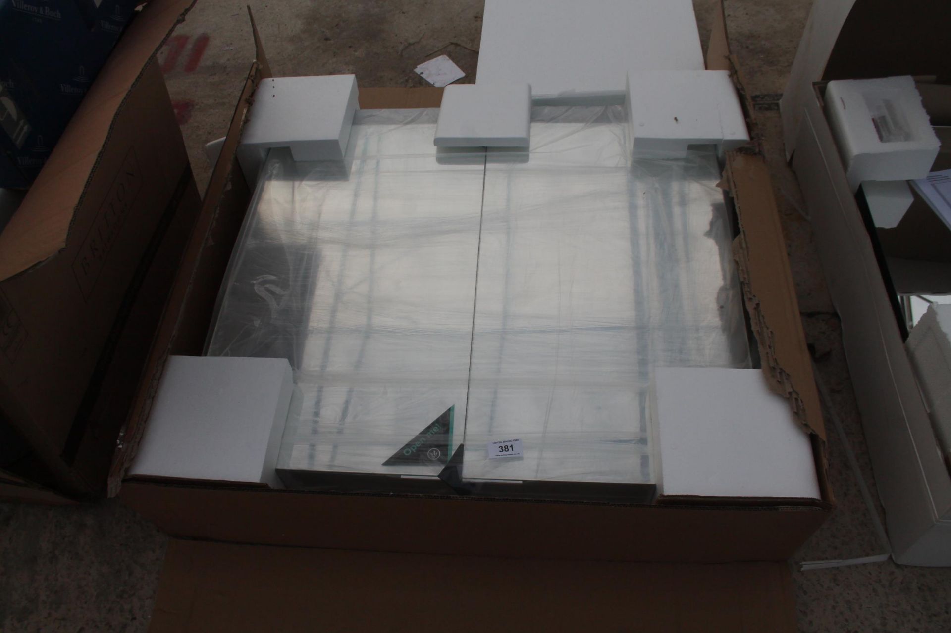 1 GLASS FRONTED BATHROOM CABINET + VAT