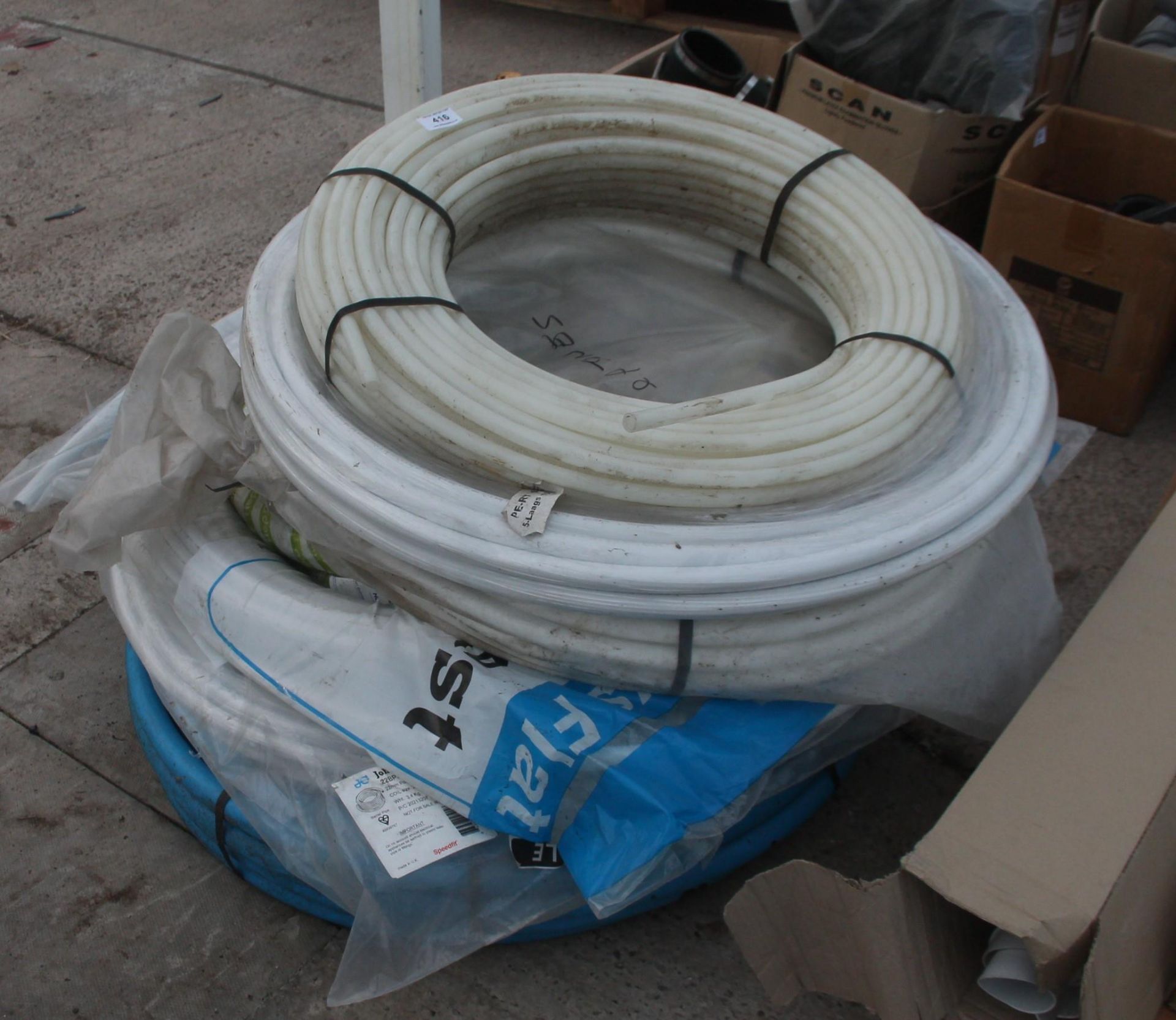 7 ROLLS OF WATER PIPING VARIOUS THICKNESS + VAT