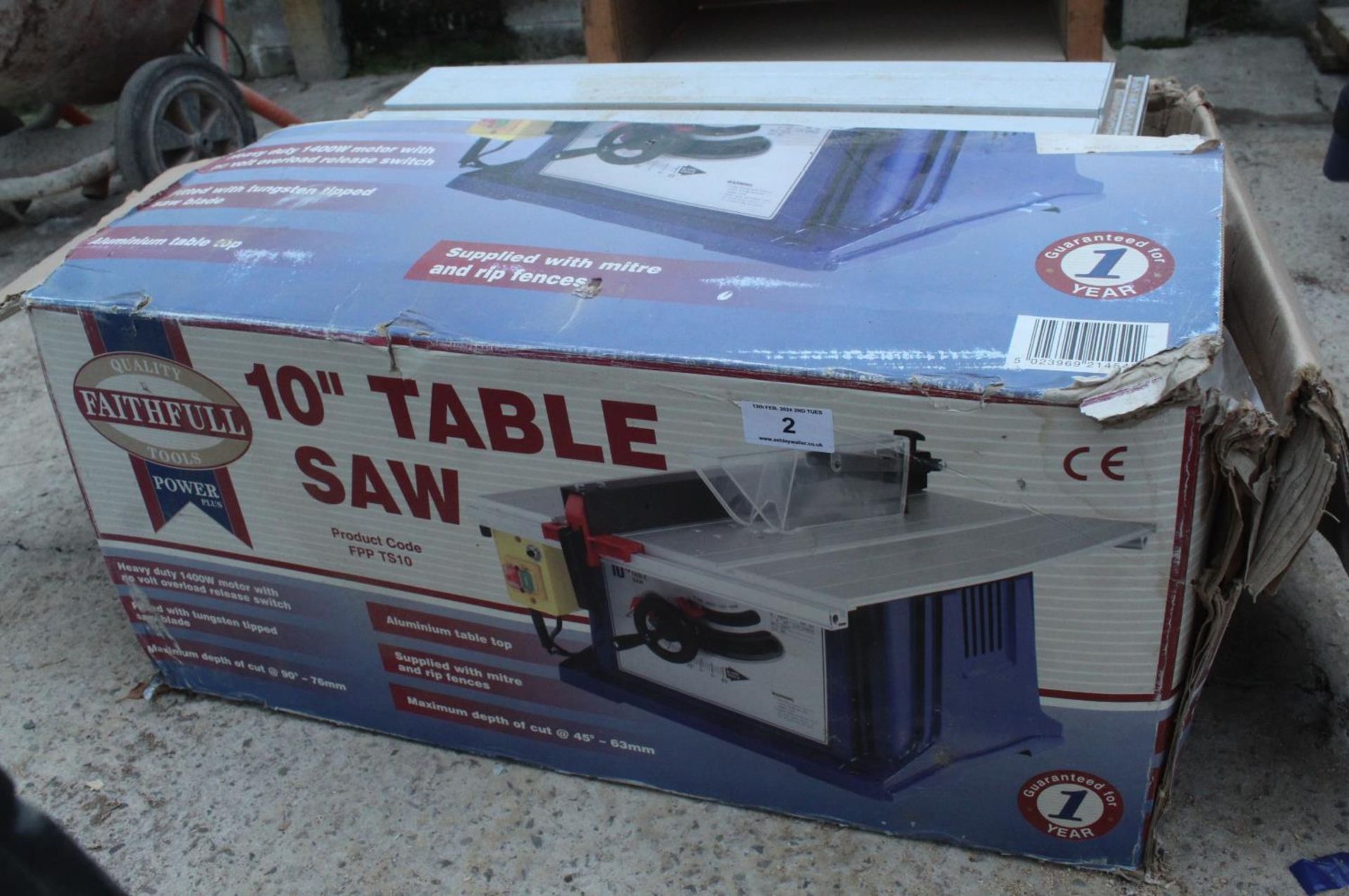 FAITHFUL 10" TABLE SAW MODEL DW738 WITH INSTRUCTION MANUEL + VAT FROM THE BUILDERS MERCHANTS