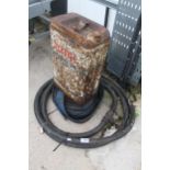 VINTAGE TOTAL OIL CAN, FUEL PIPE AND WATER PIPE + VAT