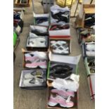 TEN PAIRS OF AS NEW AND BOXED SPORTS BOOTS AND TRAINERS