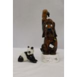 A LOMONOSOV PANDA AND 'THE LAST SHOT' DOG FIGURINE