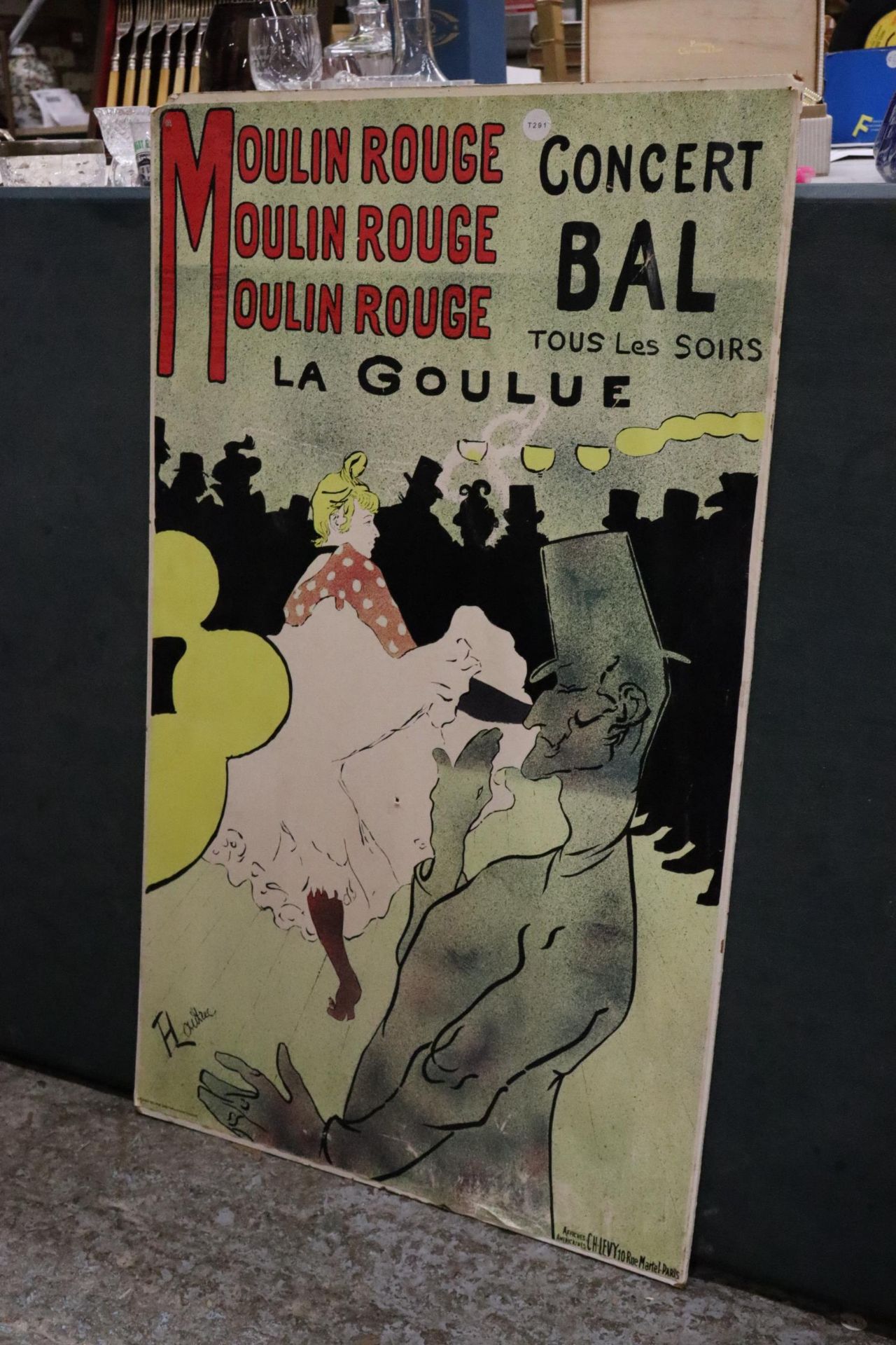 A MOULIN ROUGE POSTER ON A BOARD, 49CM X 83CM - Image 2 of 4