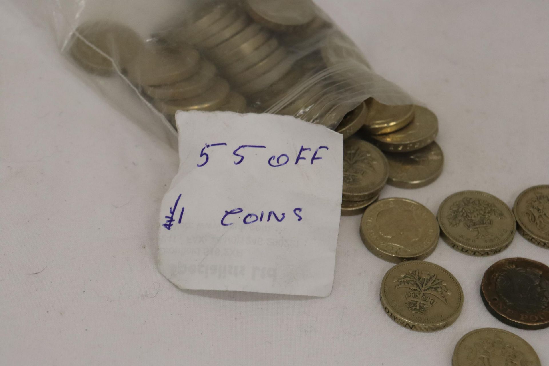A COLLECTION OF 55 ONE POUND COINS - Bild 5 aus 5