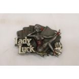 A VINTAGE AMERICAN 'LADY LUCK' BELT BUCKLE