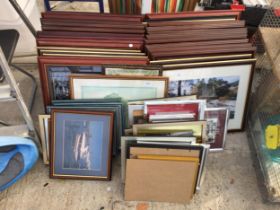 A LARGE ASSORTMENT OF FRAMED PRINTS AND PICTURES