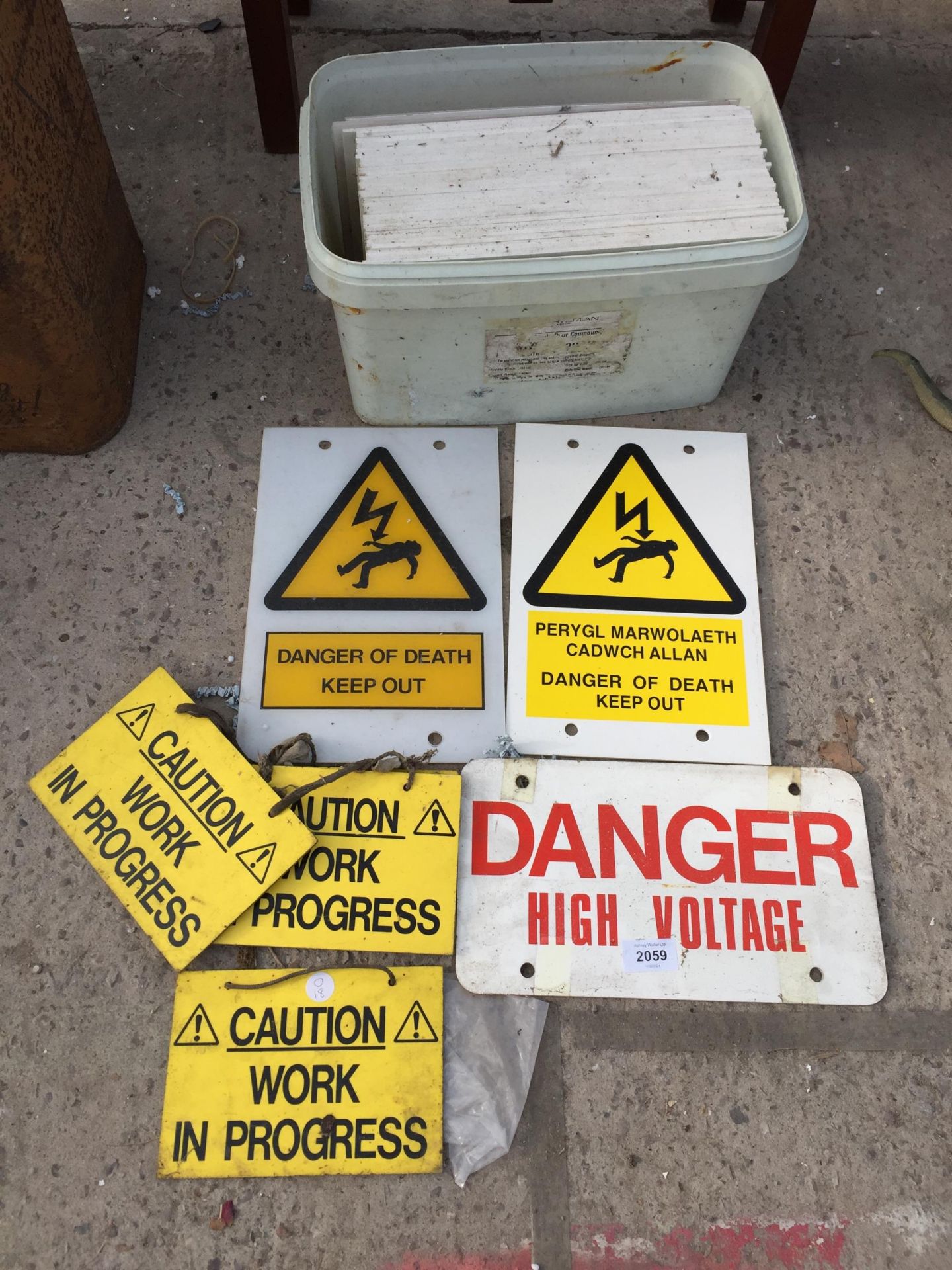 AN ASSORTMENT OF VARIOUS WARNING SIGNS