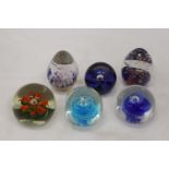 SIX GLASS PAPERWEIGHTS