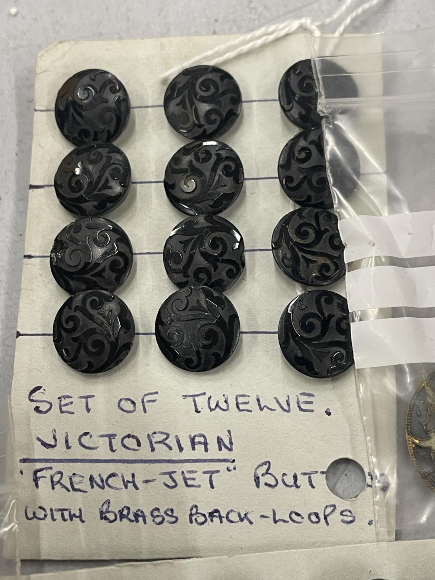 A QUANTITY OF VICTORIAN FRENCH JET AND MOTHER OF PEARL BUTTONS - Image 2 of 4