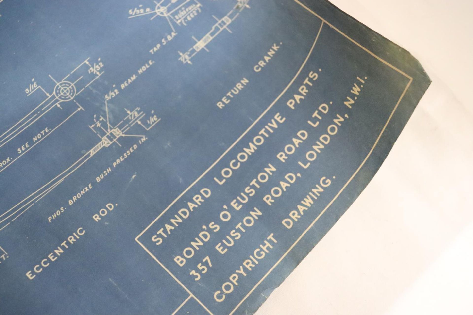 A BLUE PRINT/TRAIN SCHEMATICS FOR LOCOMOTIVES AND LMS PLAQUE - Image 3 of 7