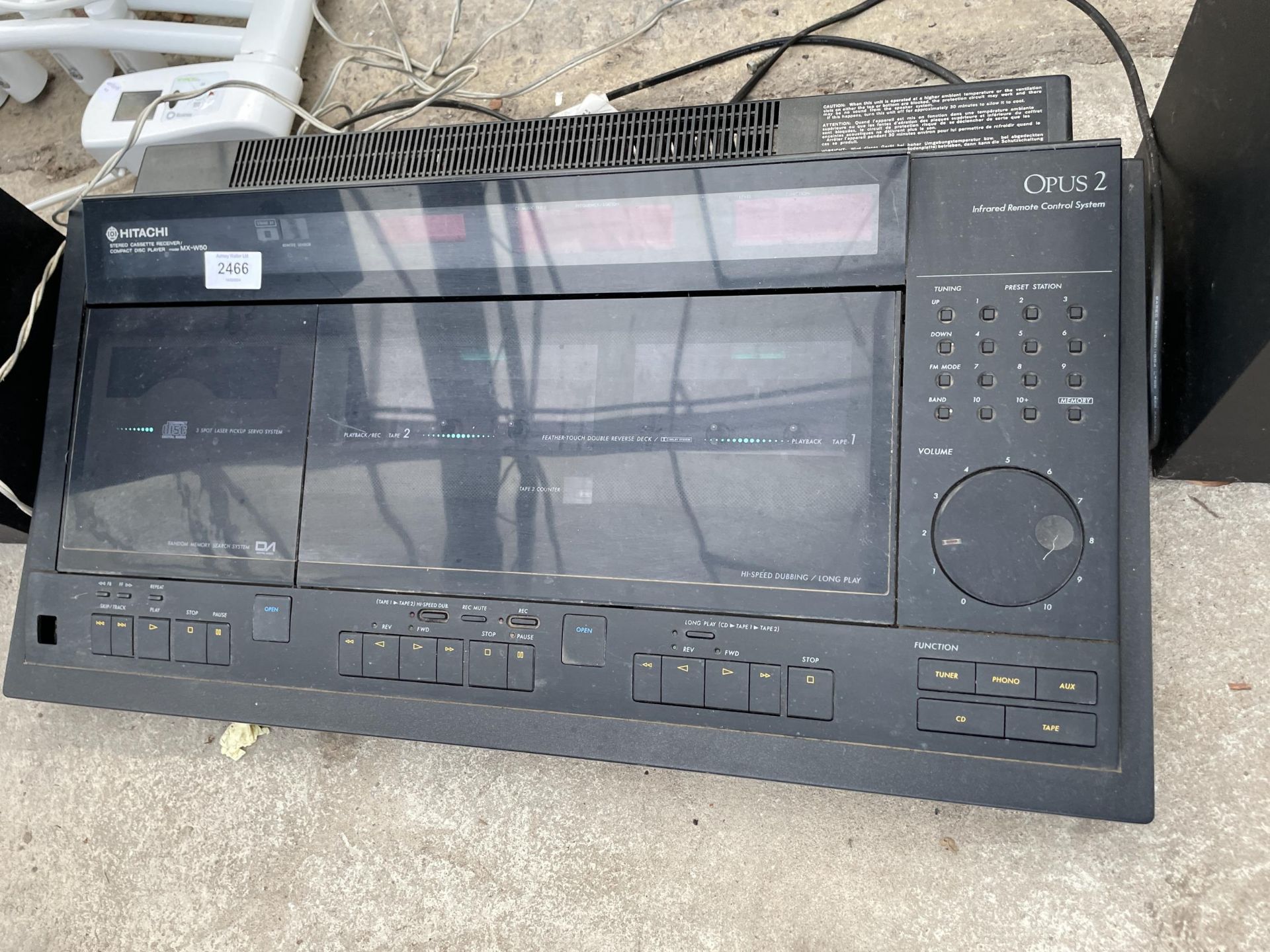 AN HITACHI OPUS 2 STEREO SYSTEM WITH SPEAKERS - Image 2 of 3