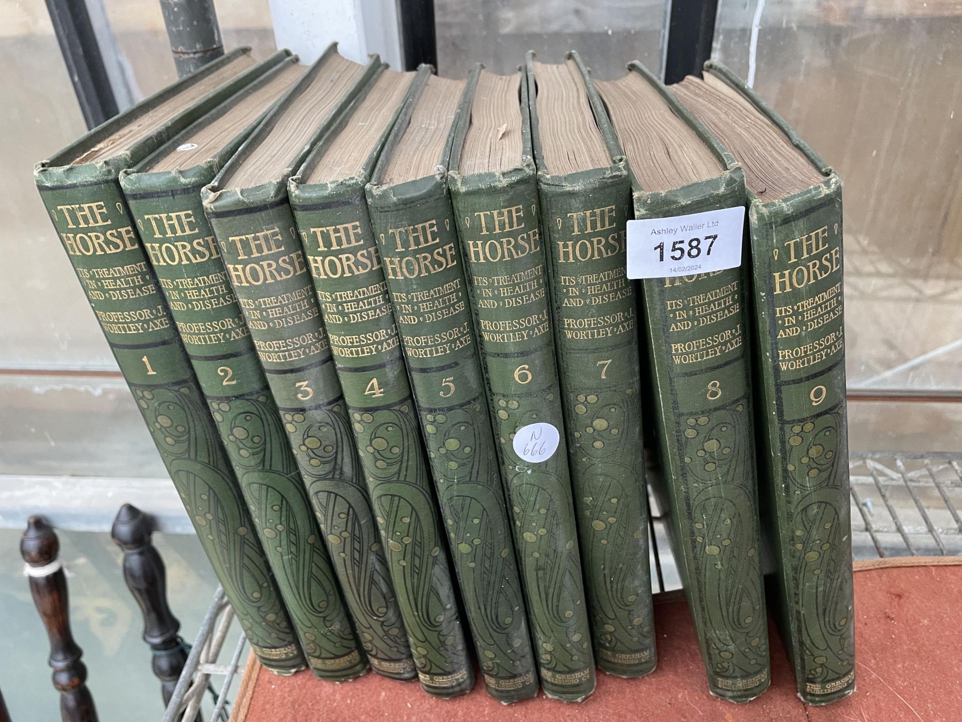 A COMPLETE SET OF NINE VINTAGE HARDBACK 'THE HORSE ITS TRERATMENT IN HEALTH AND DISEASE' BOOKS