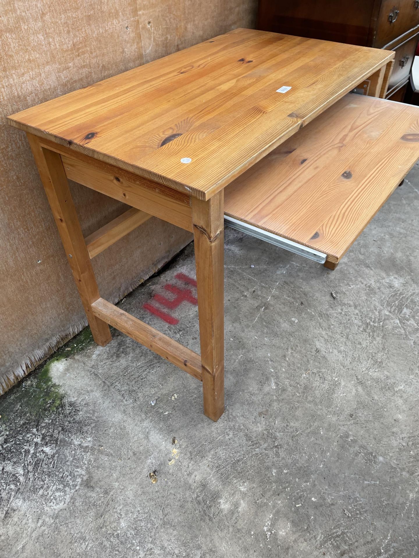 A MODERN PINE DROP-LEAF COMPUTER TABLE - Image 2 of 2