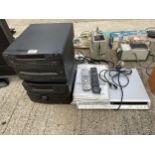 AN ASSORTMENT OF ITEMS TO INCLUDE A TECHNICS STEREO SYSTEM AND A PANASONIC DVD PLAYER