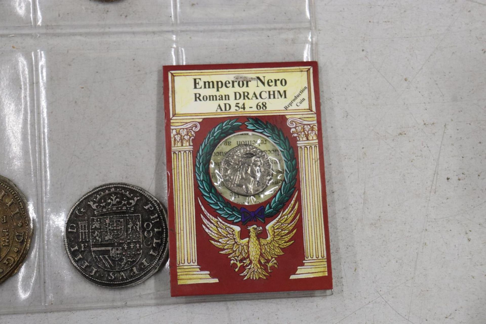 AN EMPEROR NERO COIN, TWO JEWISH COINS AND EIGHT OTHERS - Image 3 of 5