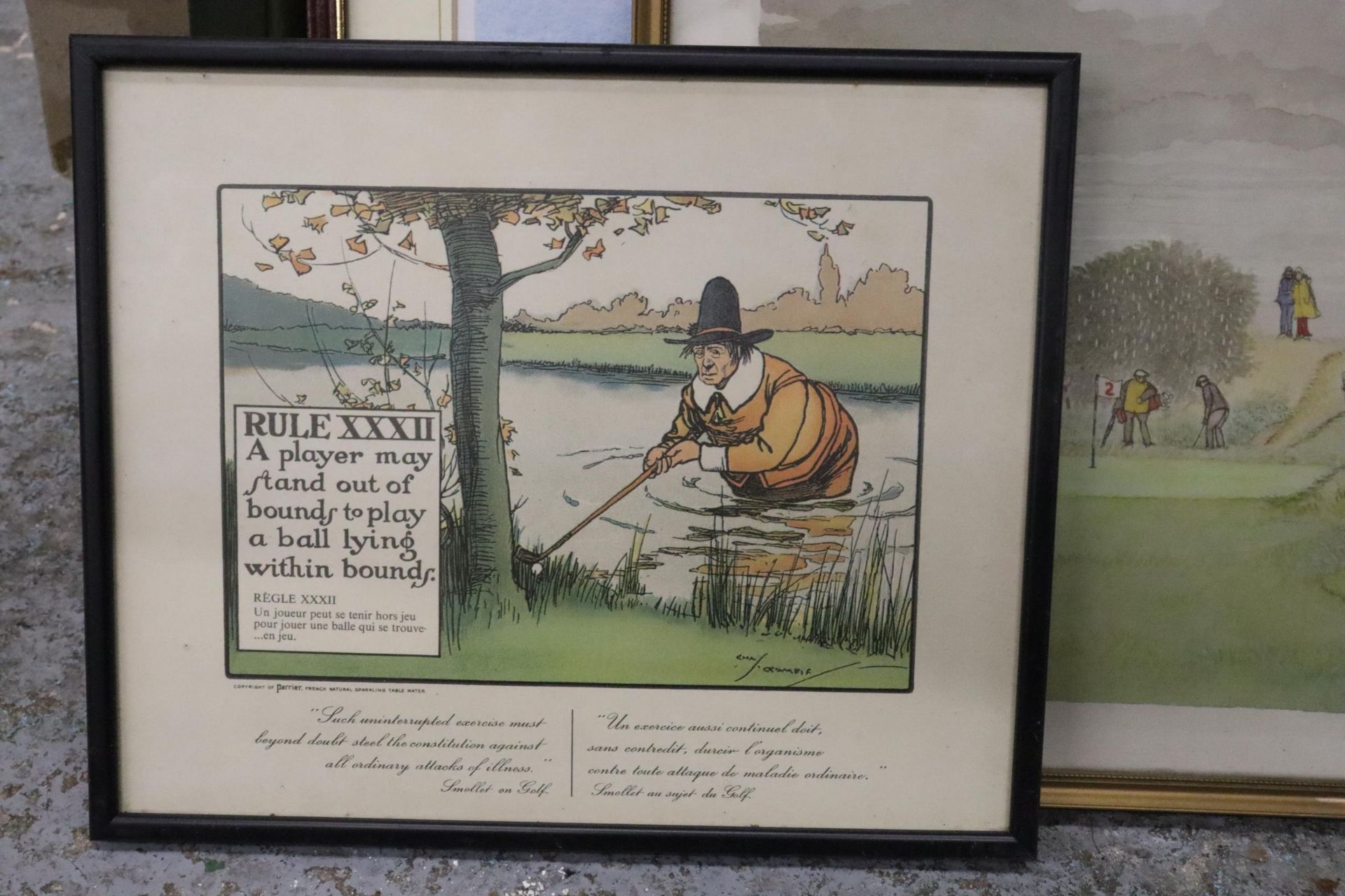 FIVE FRAMED GOLFING PRINTS TO INCLUDE THREE HUMOROUS ONES - Image 4 of 6