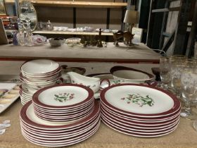 FORTY TWO PIECES OF WEDGWOOD 'MAYFIELD DINNER WARE TO INCLUDE VARIOUS SIZES OF PLATES, SERVING