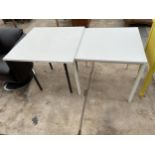TWO FORMICA TOP WORK TABLES