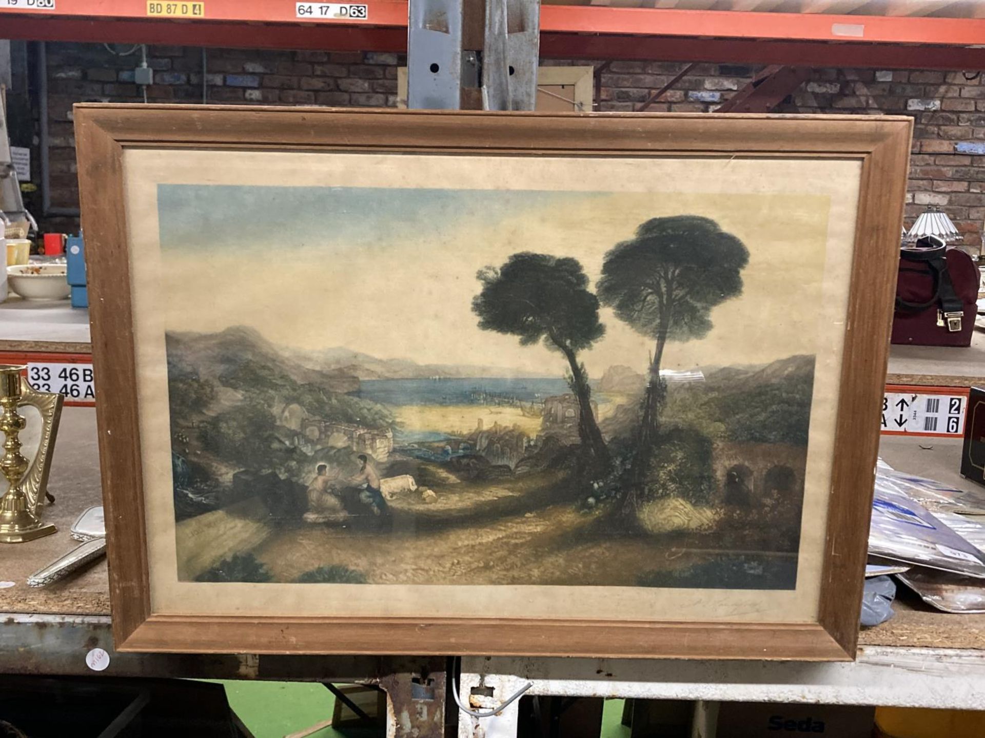 A J HANFORD BRITISH LITHOGRAPHER AND FRAMED THE BAY OF BAIAE