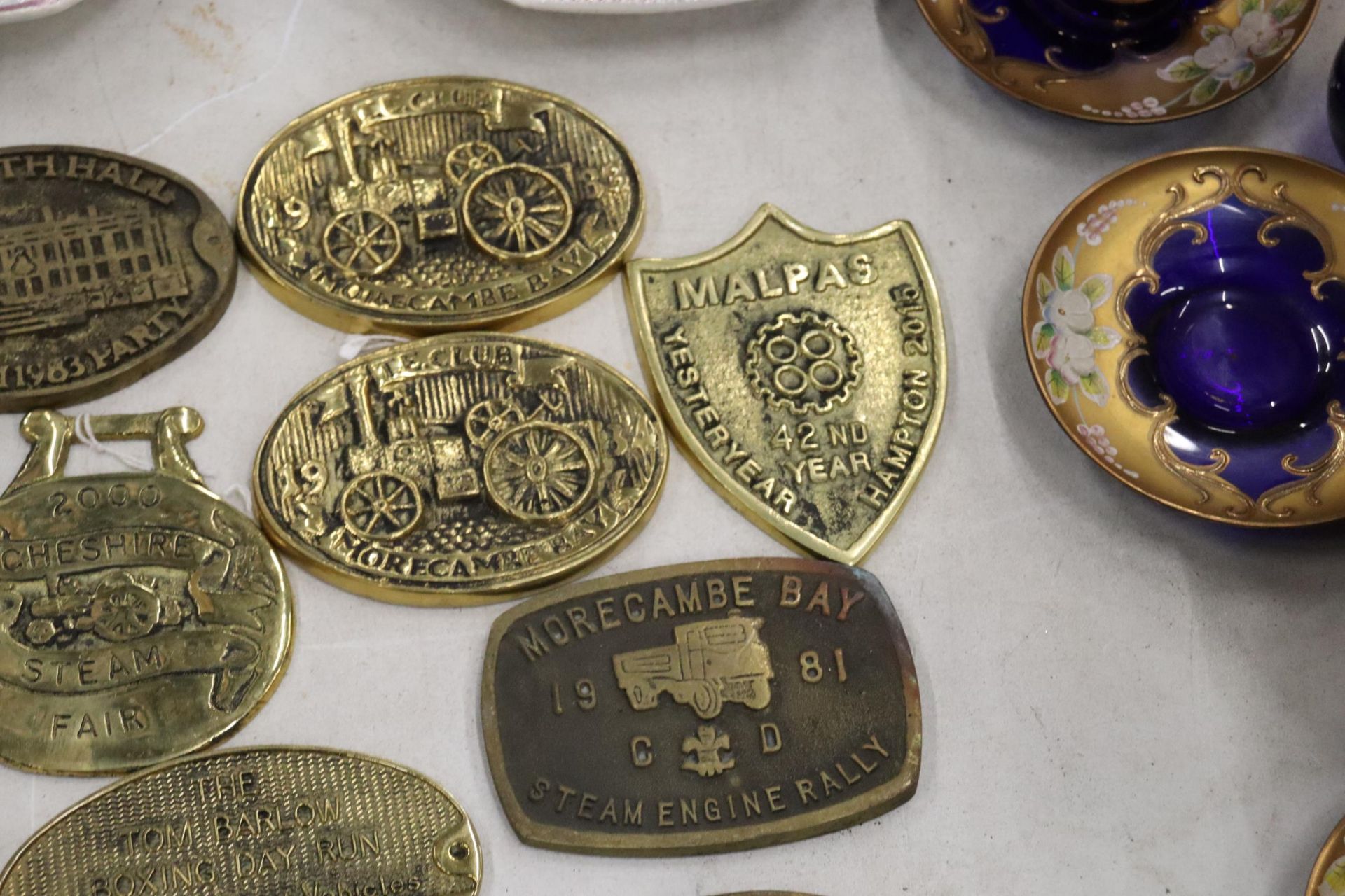 A LARGE COLLECTION OF BRASS STEAM RALLY PLAQUES - 20 IN TOTAL - Image 8 of 10