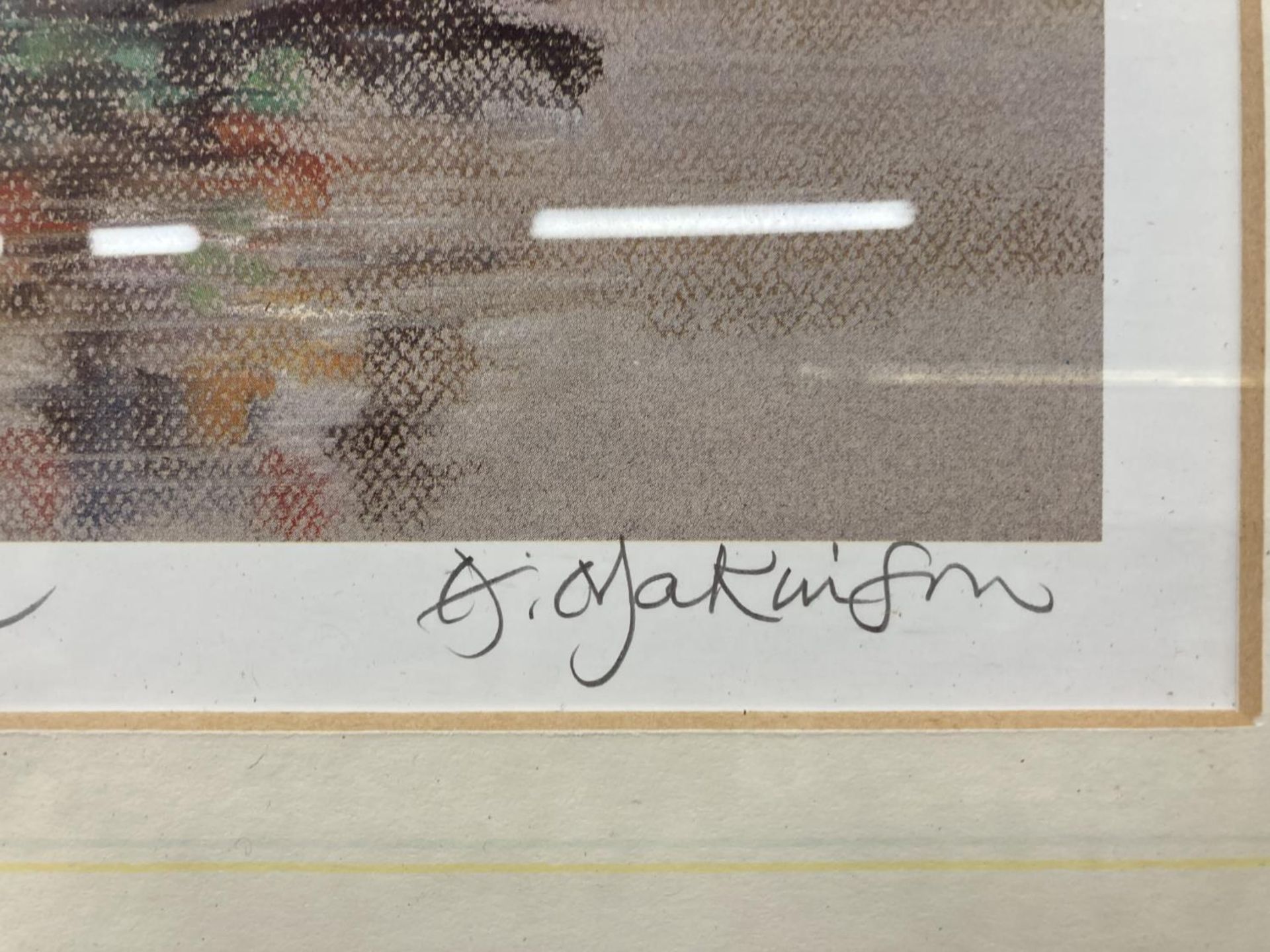 A FRAMED A MATKINSON SIGNED LIMITED EDITION 110/500 PRINT RHYTHM AND CAPER - Image 4 of 4