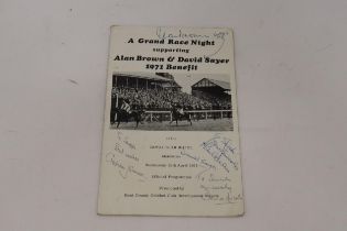 A 1971 ALAN BROWN AND DAVID SAYER BENEFIT PROGRAMME, PROMOTED BY KENT CRICKET CLUB, WITH SIGNATURES