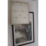 A FRAMED PRINT OF FOLIAGE PLUS A FRAMED MOTTO 'LIFE ISN'T ABOUT WAITING FOR THE STORM TO PASS, IT'